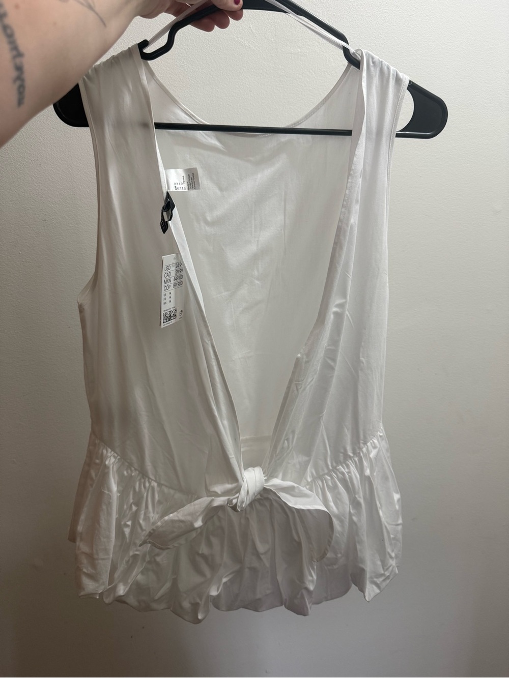H&M Open Back Peplum Tank Top NWT